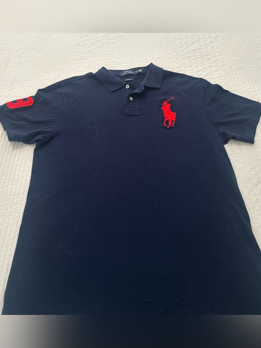 Polo Ralph Lauren Shirt Size XXL Navy Blue Short Sleeves Big Pony